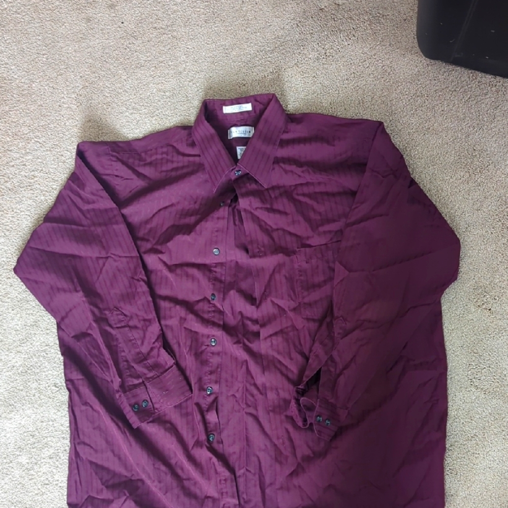 Van Heusen Sateen Strip Wrinkle Free Dress Shirt